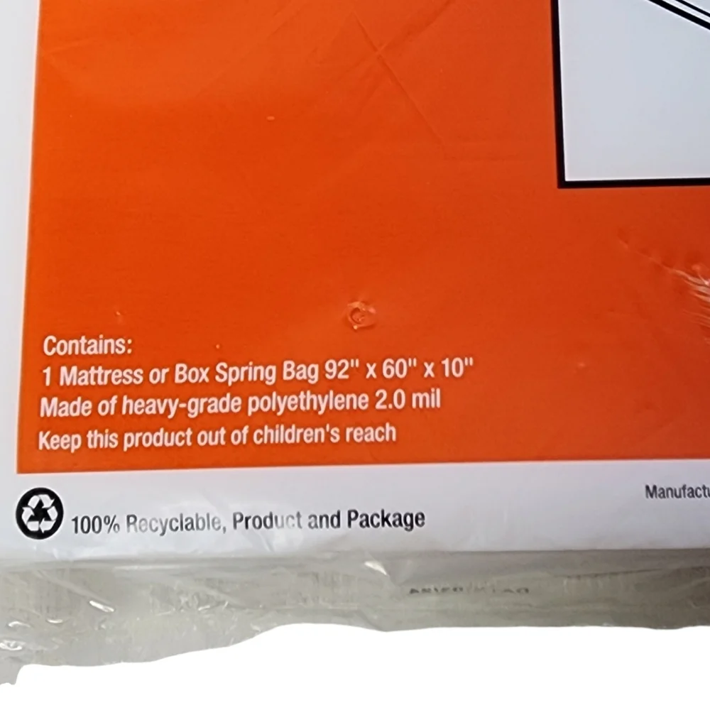 Uhaul mattress or box spring cover case to keep items clean new in bag